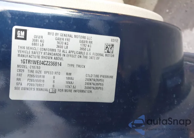 1GTR1WE04CZ236814: 43938119