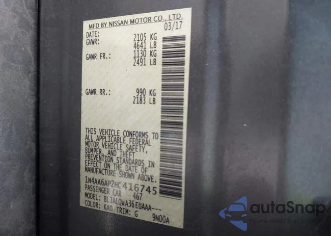 1N4AA6AP2HC416745: 43938185