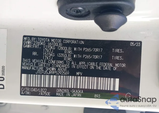 JTEFU5JR9P5292569: 43938214