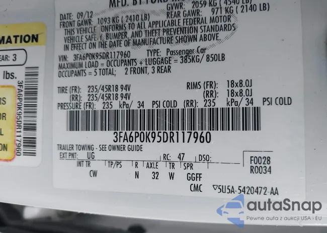 3FA6P0K95DR117960: 43938245