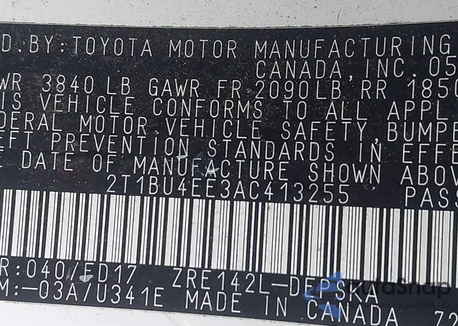 2T1BU4EE3AC413255: 43938304