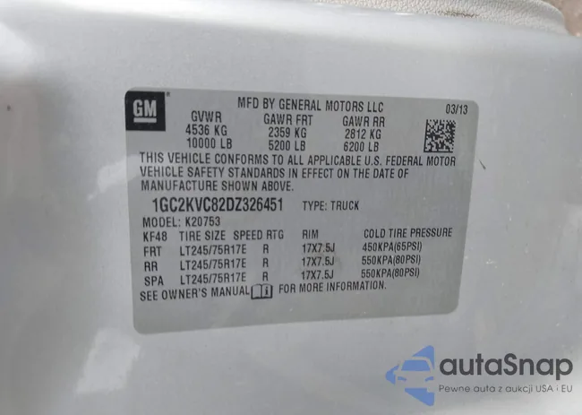 1GC2KVC82DZ326451: 43937408