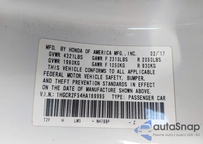 1HGCR2F54HA169995: 43938891