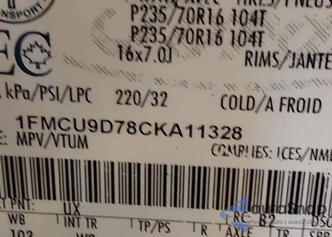 1FMCU9D78CKA11328: 43938971