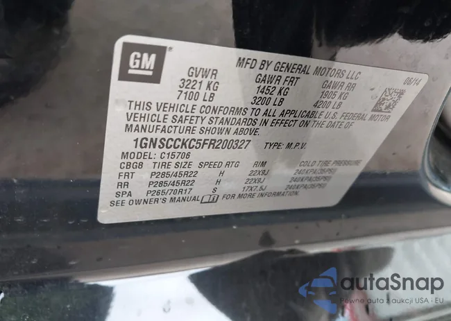 1GNSCCKC5FR200327: 43938997