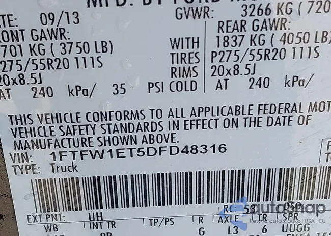 1FTFW1ET5DFD48316: 43939079