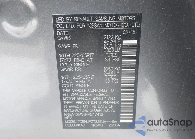 KNMAT2MV6FP547416: 43939121