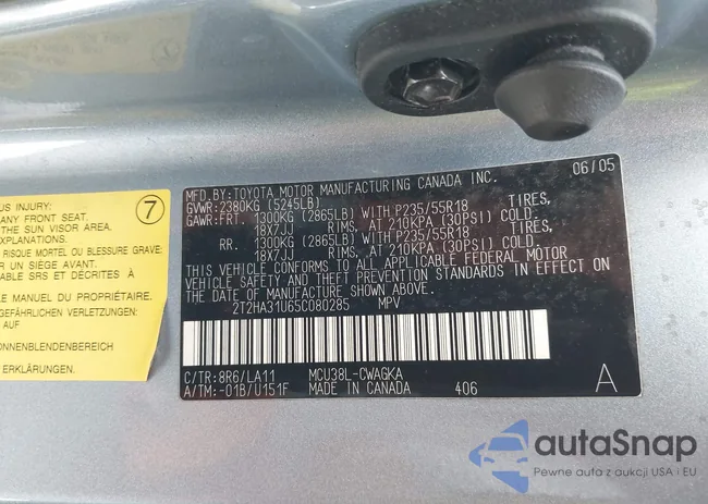 2T2HA31U65C080285: 43939151