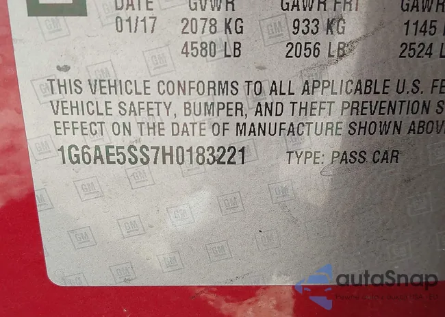 1G6AE5SS7H0183221: 43939193