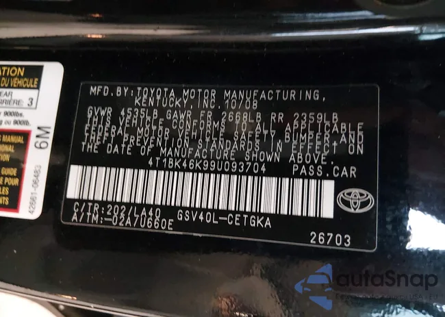 4T1BK46K99U093704: 43939211