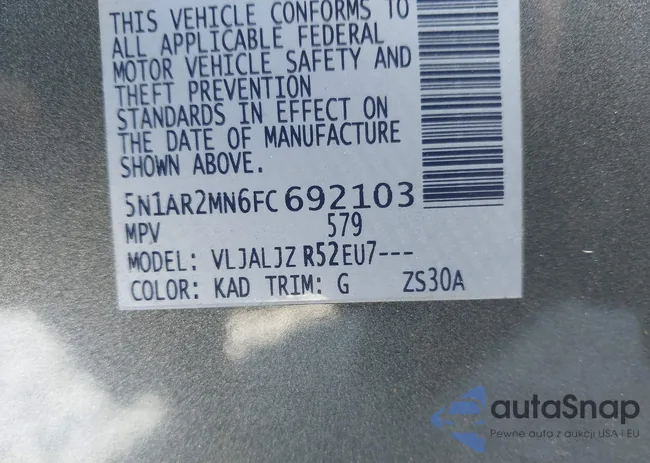 5N1AR2MN6FC692103: 43938527