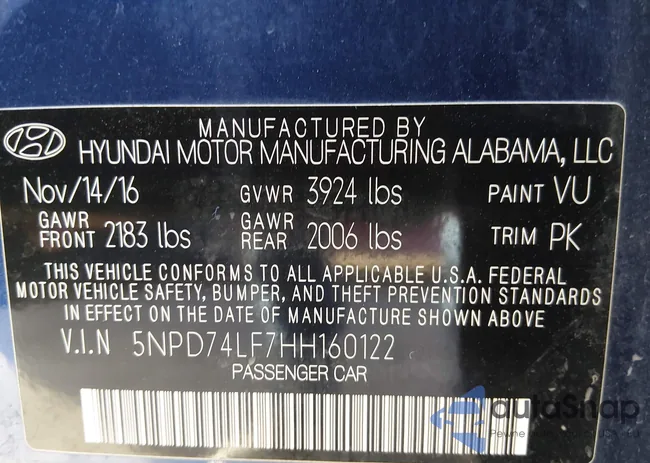 5NPD74LF7HH160122: 43938687