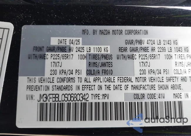 JM3KFBBL0S0680342: 43938695