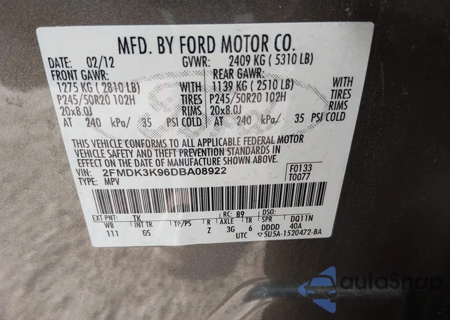 2FMDK3K96DBA08922: 43938707