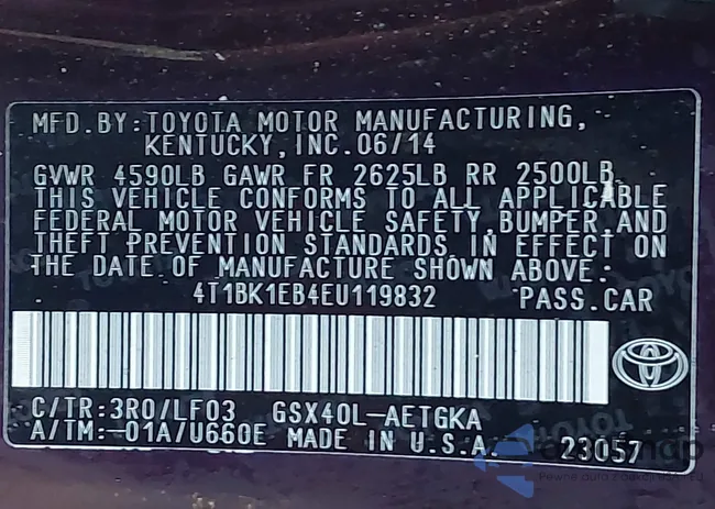 4T1BK1EB4EU119832: 43939893