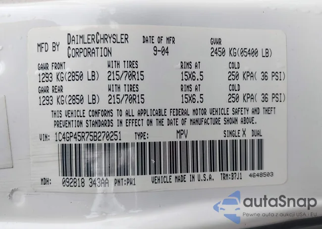 1C4GP45R75B270251: 43939908