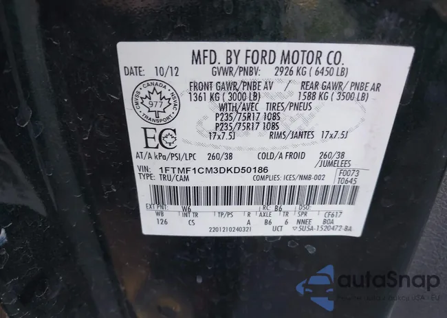 1FTMF1CM3DKD50186: 43939943