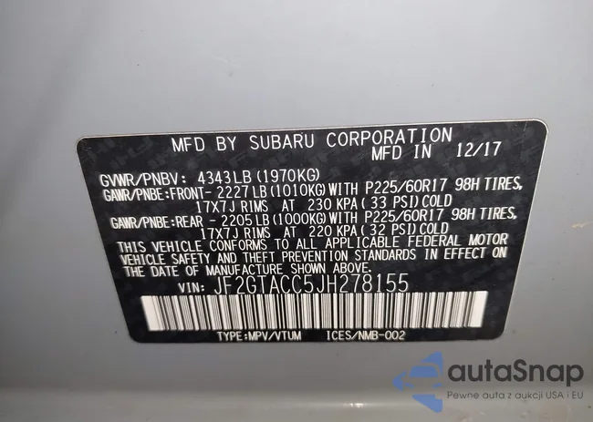 JF2GTACC5JH278155: 43939950