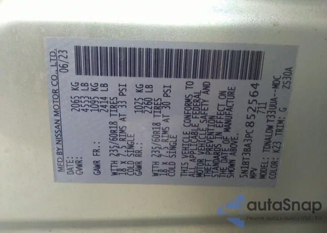 5N1BT3BA3PC852564: 43940000