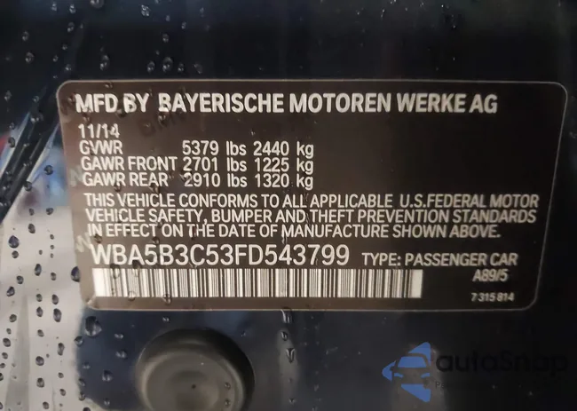 WBA5B3C53FD543799: 43940068