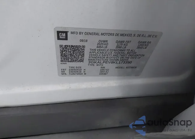 3GKALPEV8KL173350: 43940117