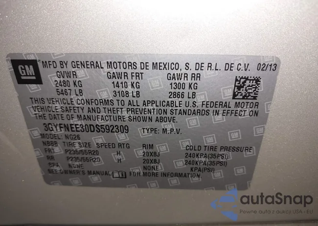 3GYFNEE30DS592309: 43940221