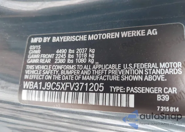 WBA1J9C5XFV371205: 43939532