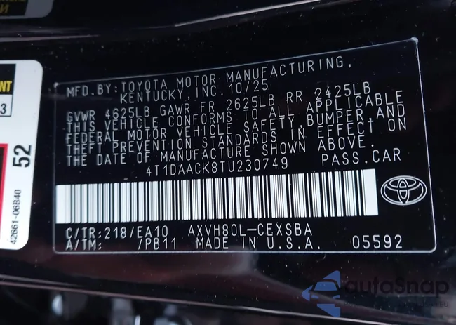 4T1DAACK8TU230749: 43939610