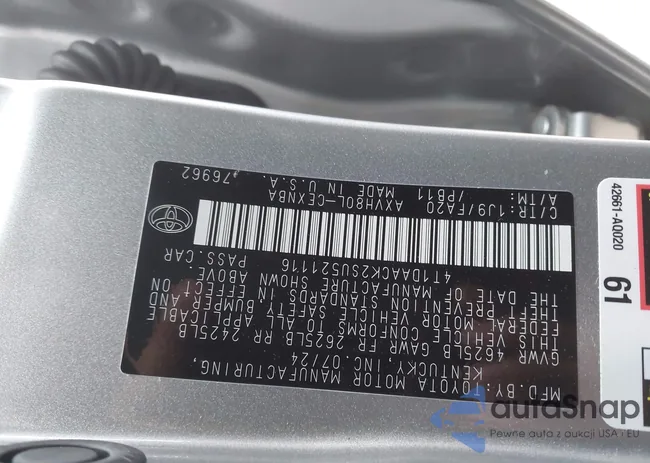 4T1DAACK2SU521116: 43939668