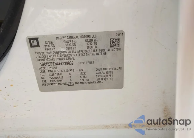 1GCRCPEH3EZ329039: 43940800