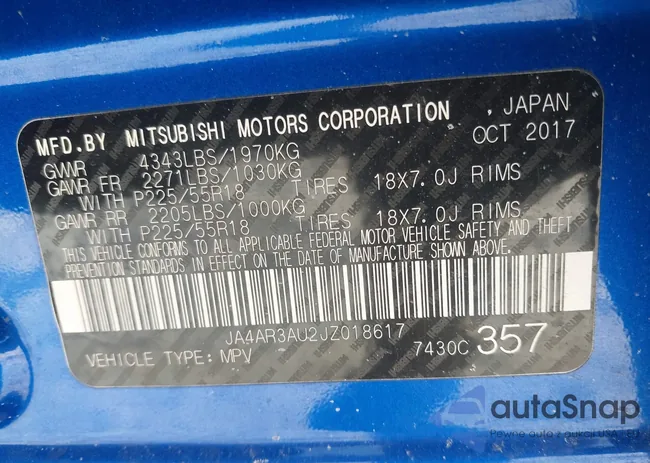 JA4AR3AU2JZ018617: 43940904