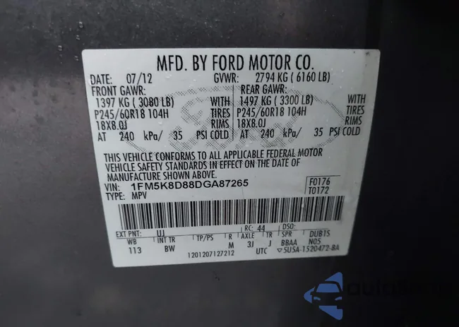 1FM5K8D88DGA87265: 43940905