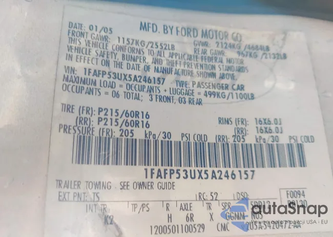 1FAFP53UX5A246157: 43940946