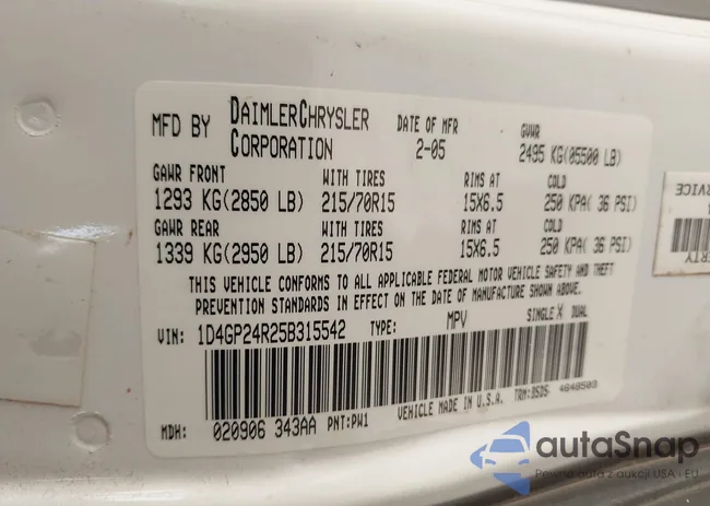 1D4GP24R25B315542: 43940953