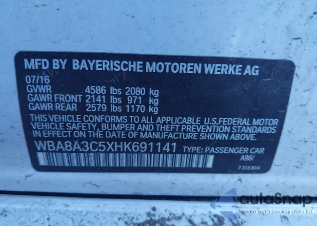 WBA8A3C5XHK691141: 43941042