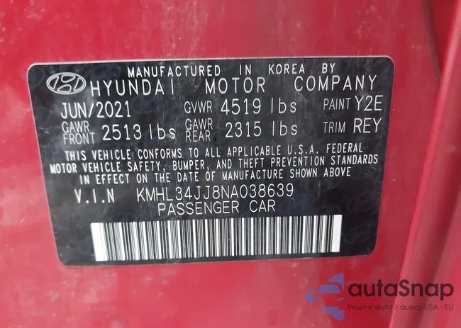 KMHL34JJ8NA038639: 43941046