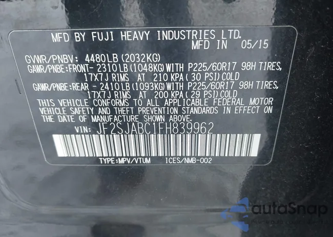 JF2SJABC1FH839962: 43941091