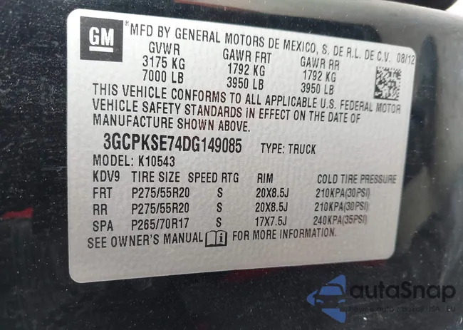 3GCPKSE74DG149085: 43941092