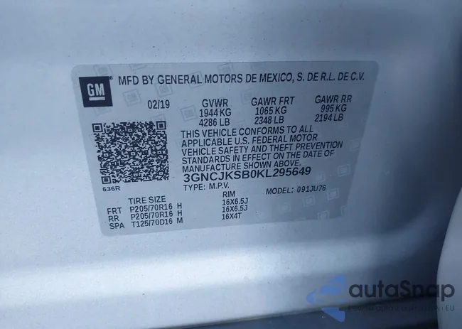 3GNCJKSB0KL295649: 43941128