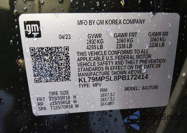 KL79MPSL8PB172414: 43940385