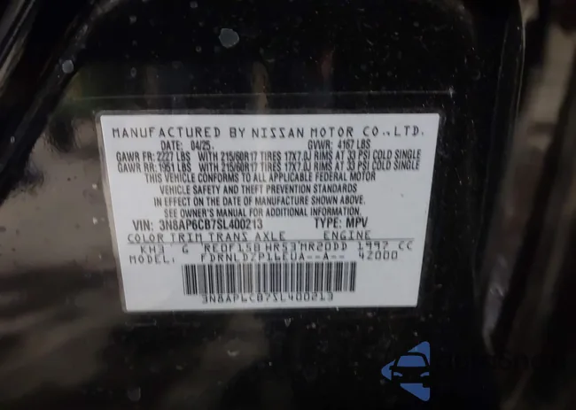 3N8AP6CB7SL400213: 43940469