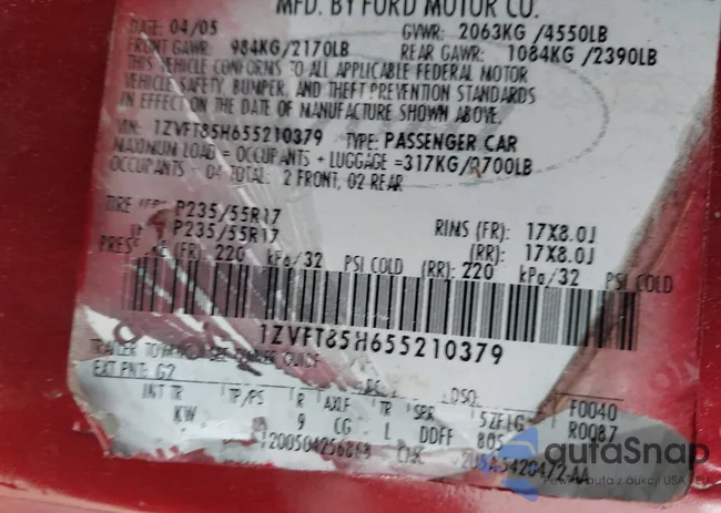 1ZVFT85H655210379: 43940585