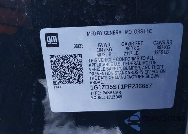 1G1ZD5ST1PF236687: 43940640