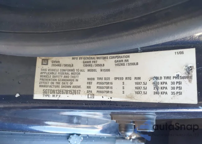 5GTDN13E678157617: 43940662