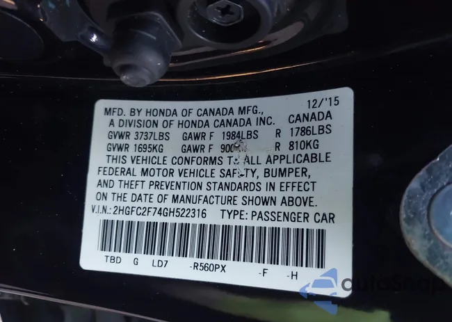 2HGFC2F74GH522316: 43940737