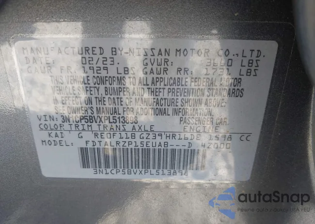 3N1CP5BVXPL513898: 43941901