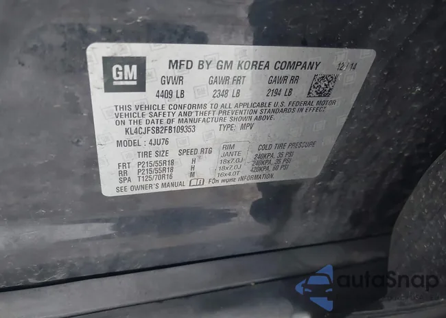 KL4CJFSB2FB109353: 43942027