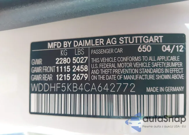 WDDHF5KB4CA642772: 43942086