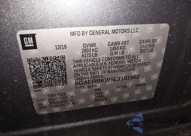 5GAERBKW5LJ181962: 43942171