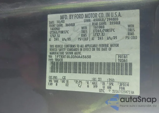 1FTRX18L03NA45650: 43942177